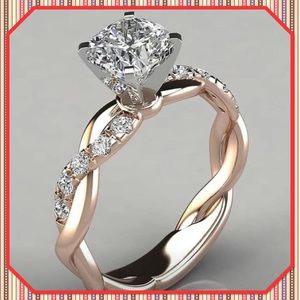 ❄️NEW❄️Two Tone Silver & Rose Gold Diamond Ring❄️